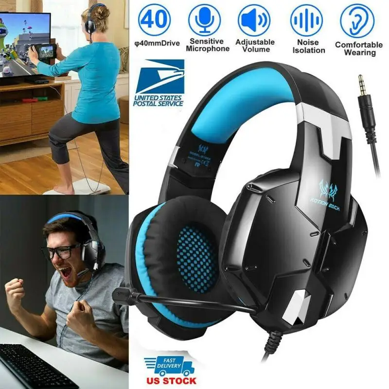 3 5 мм игровая профессиональная стереогарнитура наушники с повязкой на голову