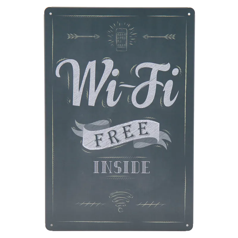 30X20cm бесплатная Wi Fi туалет без курительная панель винтажный металлический знак