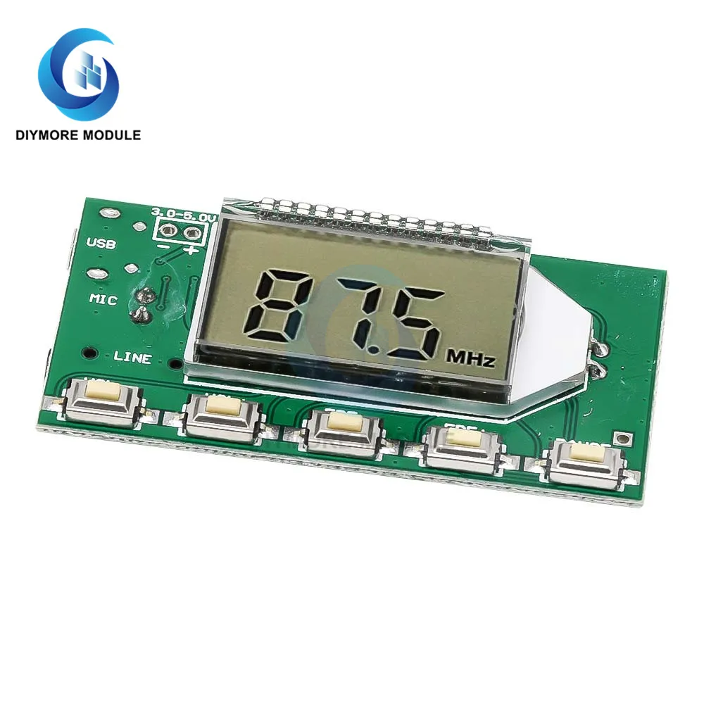 Модуль FM-передатчика 3-5 в постоянного тока DSP PLL частота 87-108 МГц ЖК-цифровой