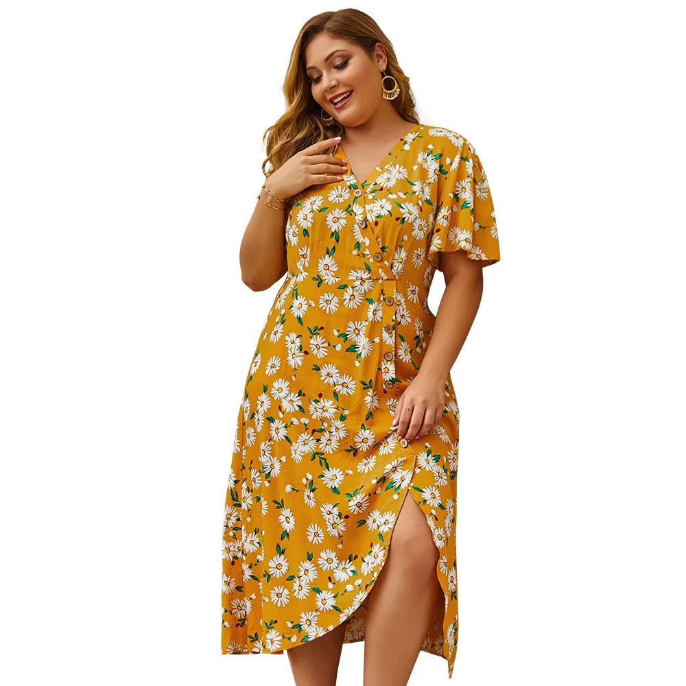 

WANYUCL European and American fashion plus size dress boutique women's 2021 new products printed ladies skirt women