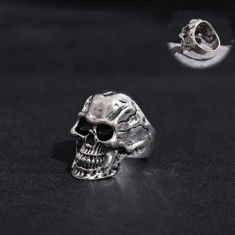 

Vintage Jewelry Men's Skull Ring 1pc Silver Gothic Rocker Biker