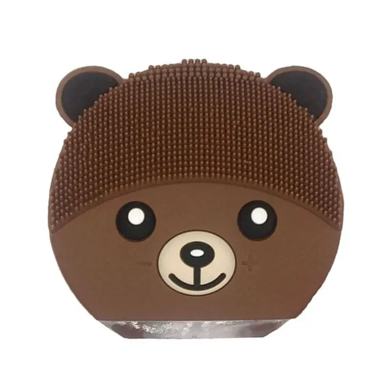 Милый медведь Электрический Силиконовые очищающее средство для лица вибрации USB