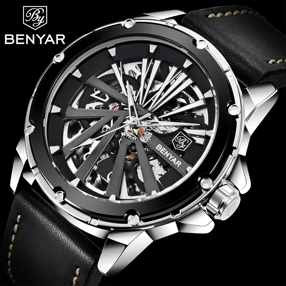 BENYAR Top Brand Stainless Steel Diver Watch Waterproof 50M Men Mechanical Wristwatches Men Luxury Automatic Watch reloj hombre