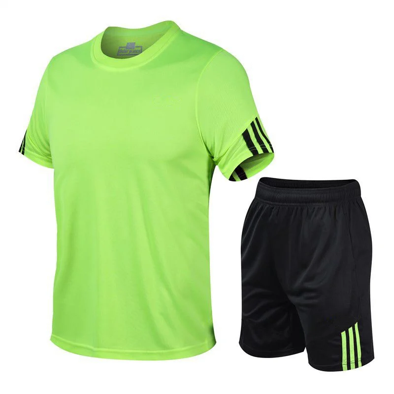 

Football Jerseys for Men Soccer Jersey Tracksuit Short Sleeve Football Training Suit Summer T Shirt + Shorts Sports 2 Piece Set