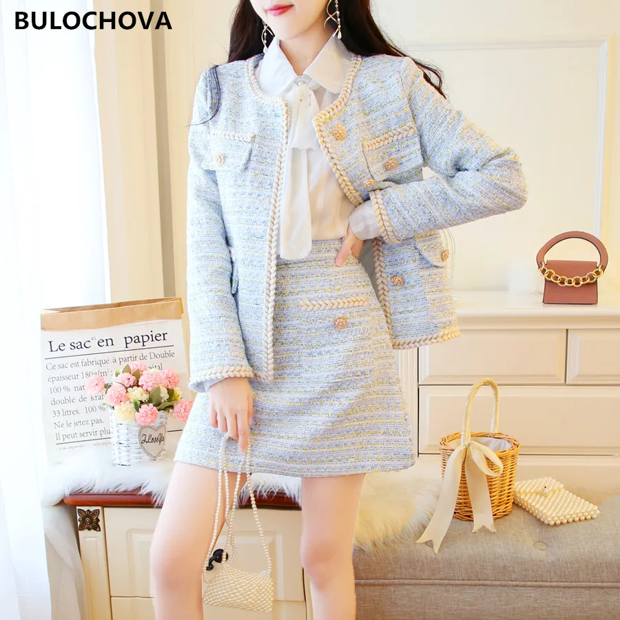 Женские костюмы подиумный костюм 2019 Осень-зима дизайнерский модный твидовый