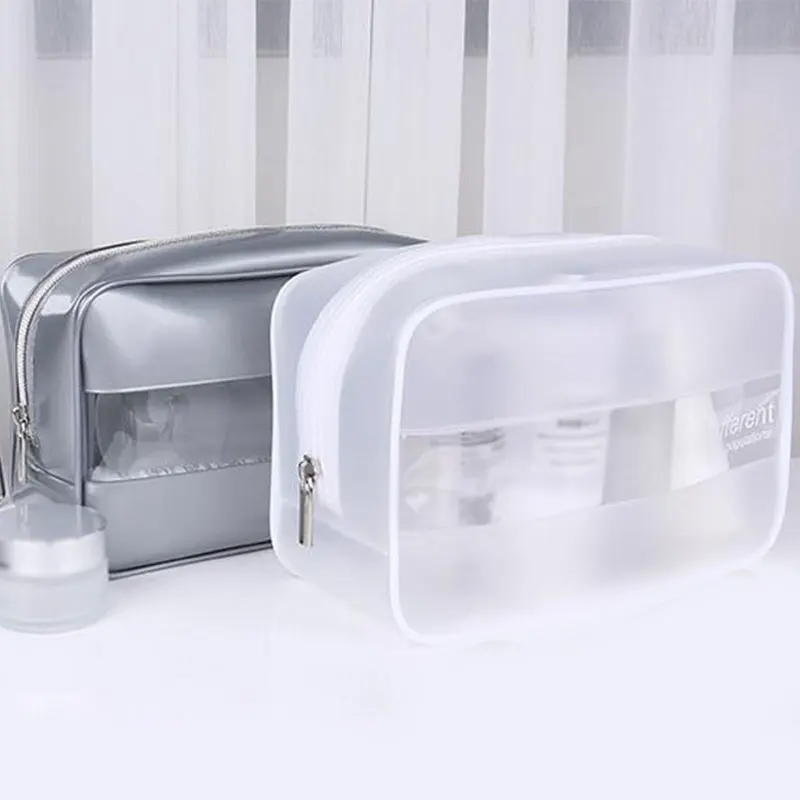 

Translucent Women Cosmetic Bag Travel Waterproof Function Makeup Case Toiletry Beauty Wash Zipper Make Up Organizer PVC Pouch