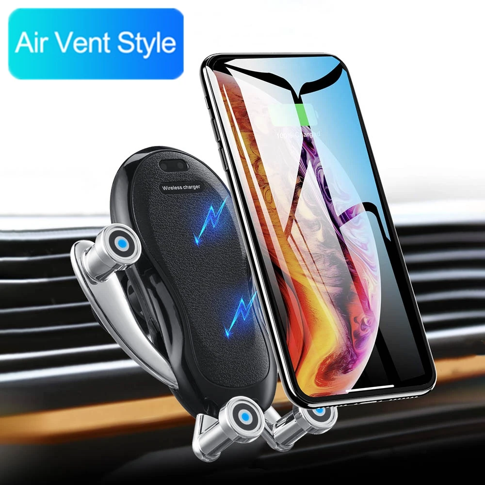 Air Vent Style FDGAO 10 Вт беспроводное автомобильное зарядное устройство автоматический зажим QI Быстрая зарядка держатель телефона крепление для iPhone 11 XR XS X 8 samsung S10 S9 S8 - Цвет: Air Vent Style