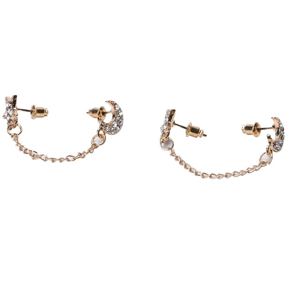 1 шт. модная красивая женская обувь Стразы Стад серьги луна и звезды Форма