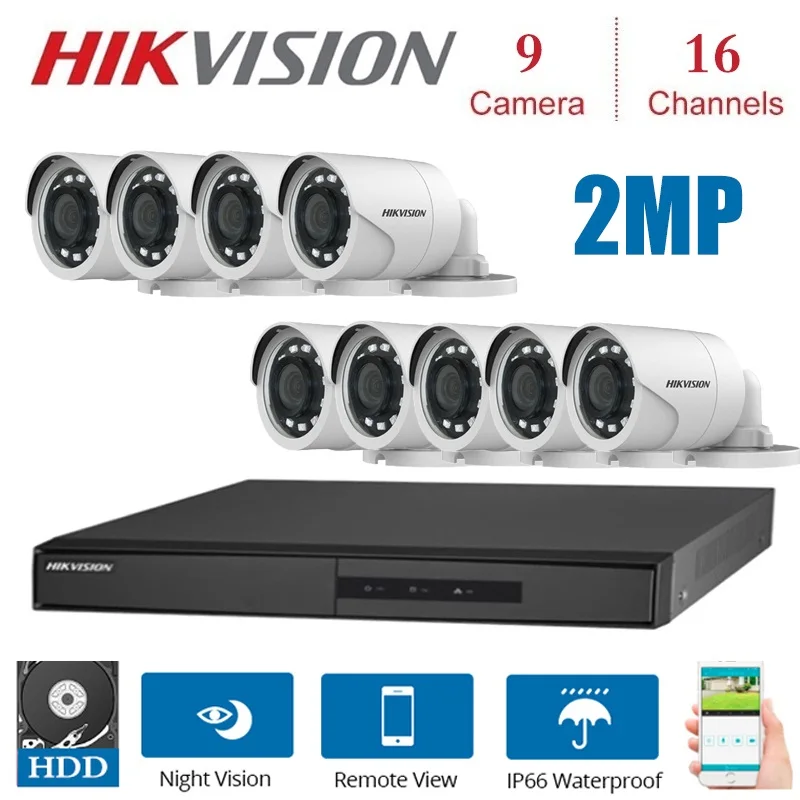 HIKVISION английская версия Φ/N 1080P и 9pcs DS 7216HGHI F1 комнатное ночное видение 16CH комплекты