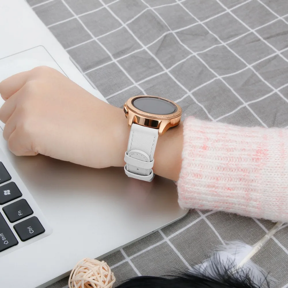 20 мм ремешок для часов из натуральной кожи для samsung Galaxy Watch 42 мм активный ремешок для gear S2 классический для часов huawei