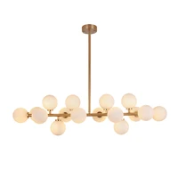 nordic designer led pendant lamp modern creative american living room chandelier luxury glass ball long iron hanging lights