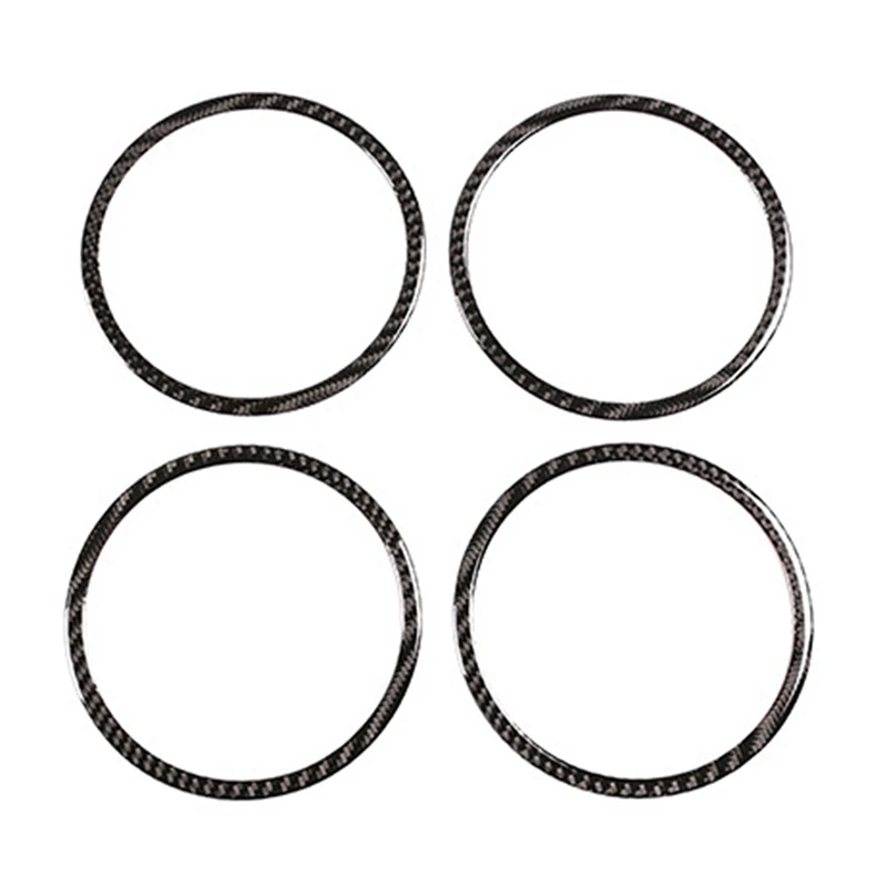 

4Pcs Soft Carbon Fiber Car Door Audio Speaker Ring Cover Trim Stickers Inner Styling for Nissan X-Trail 2014-2018