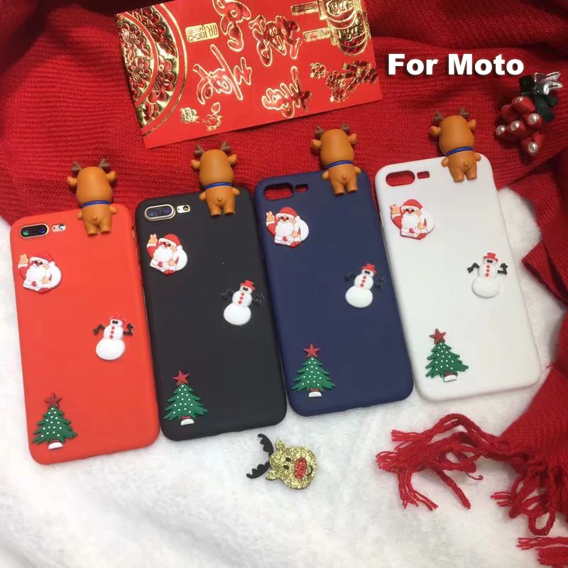 Мягкий чехол из ТПУ с объемным изображением оленя куклы веселого Рождества для