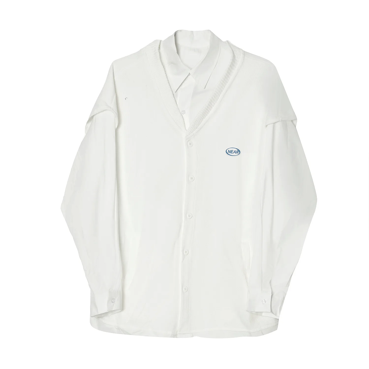 

MTL clothing - 2021 spring new product Korean version fake two piece stitching design men's shirt