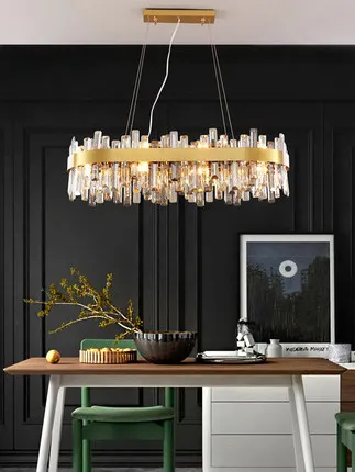 

Post-modern light luxury chandelier living room lamp dining room bedroom study duplex building simple new crystal lamp