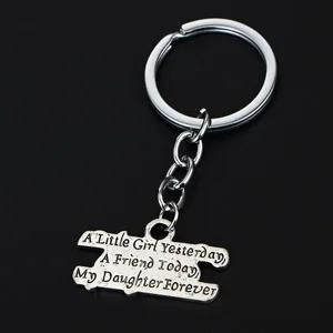 

36PC A Little Girl Yesterday A Friend Today My Daughter Forever Charm Pendant Keyrings Family Dad Mom Prepare For Daughter Gifts