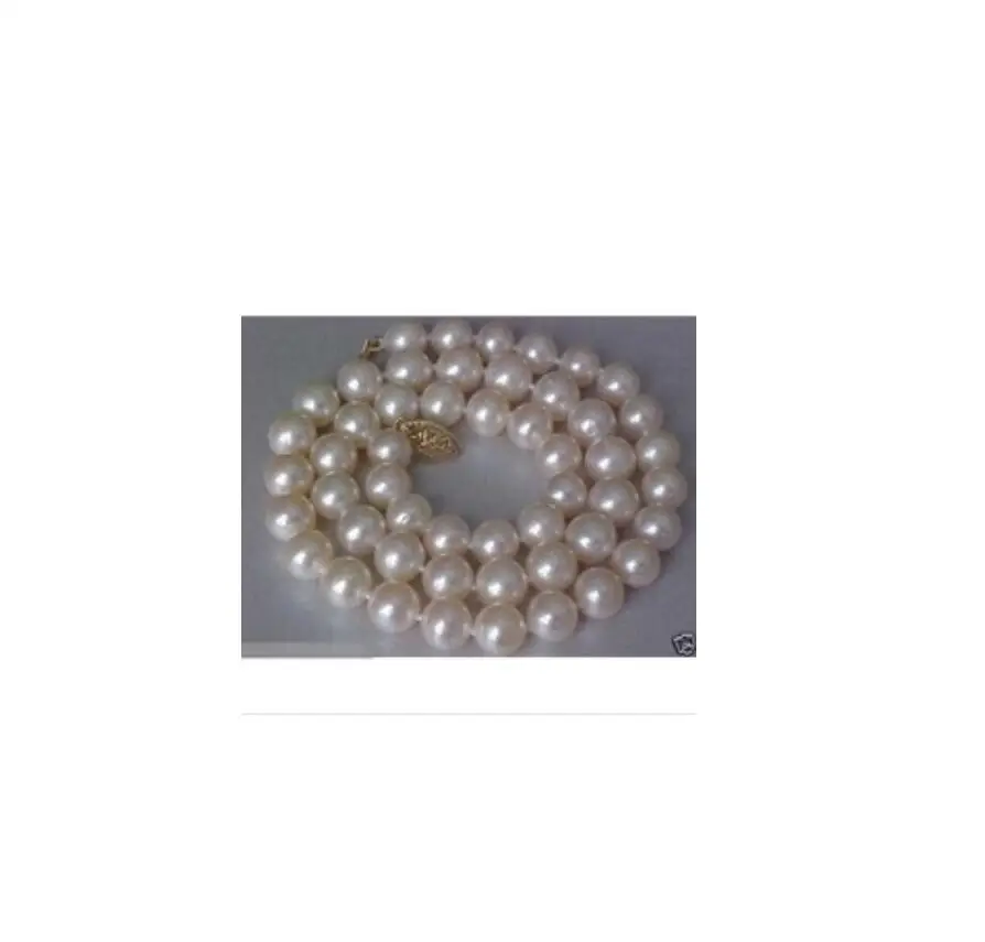 Хорошее 9-10 мм AAA подлинное Южное море белое Жемчужное ожерелье 17 дюймов Заводская