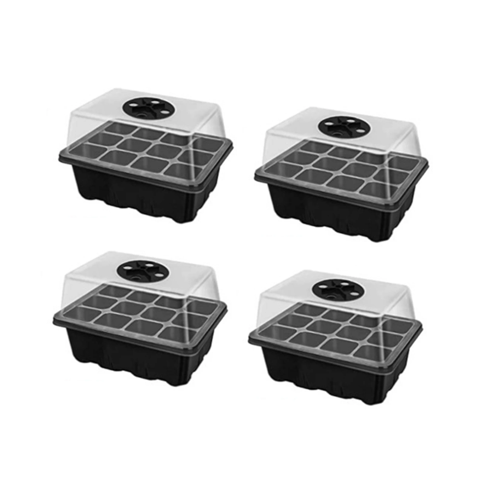 

Seedling Starter Tray Yard Garden With Dome Base Nursery Pots Germination 12 Cells Plant Growing Propagator Reusable Greenhouse