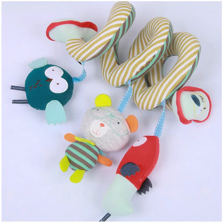

0-12 months Soft Infant Crib Bed Stroller Toy Spiral Baby Toy For Newborns Car Seat Educational Rattles Baby Towel baby Toys
