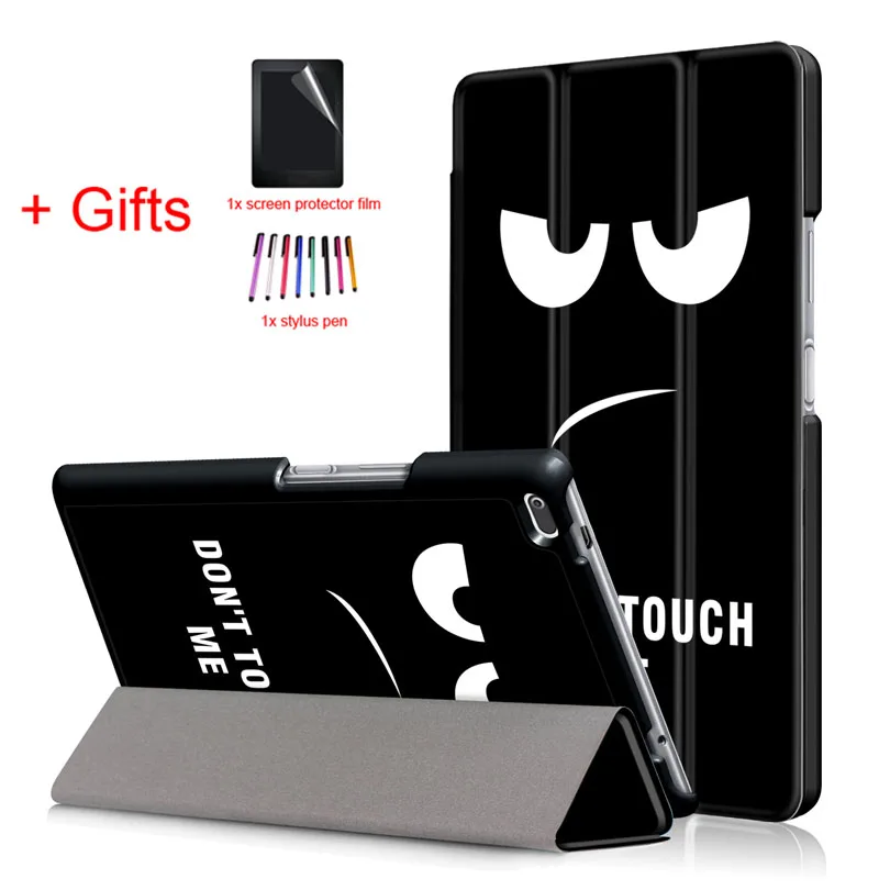 DYJ PU Leather Cover for Lenovo Tab4 Tab 4 8 8504 TB-8504x 8504F 8504N 8inch Tablet Flip Magnet Smart Case Funda+Film+Pen - Цвет: DYJ