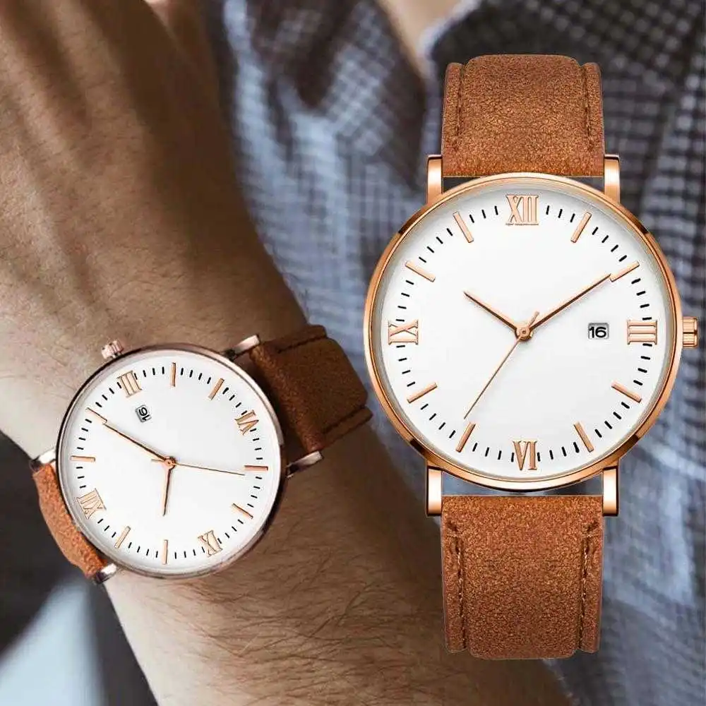 

Men's Watch Fashion Relogio Masculino Business Rose Gold Quartz Watches Mens Watches Top Brand Luxury Erkek Kol Saati Wholesale