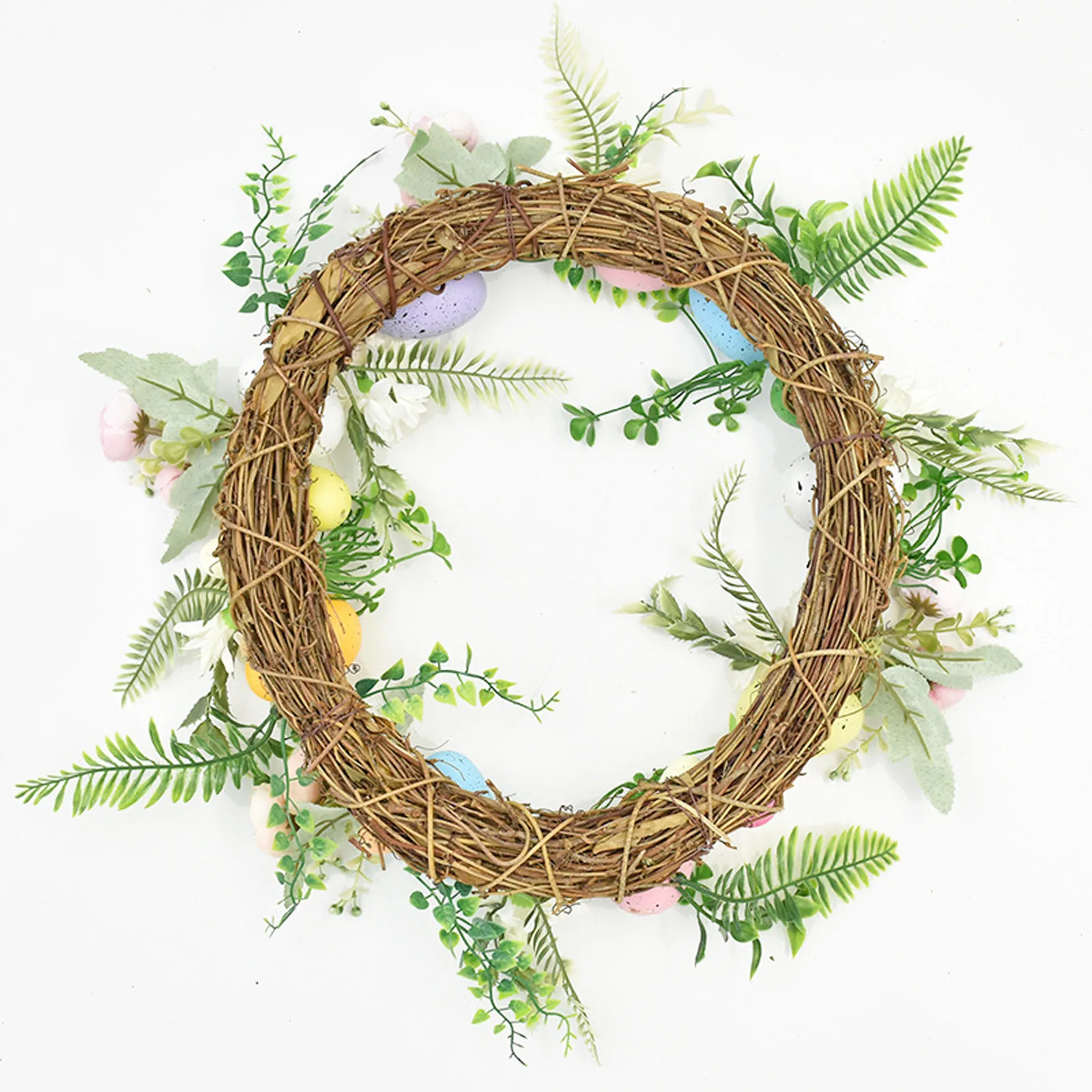

Simulation Frangipani Wreath Garland Easter Artificial Flower Size 30-45cm Foam Linen Material Door Hanging Decoration Pendant