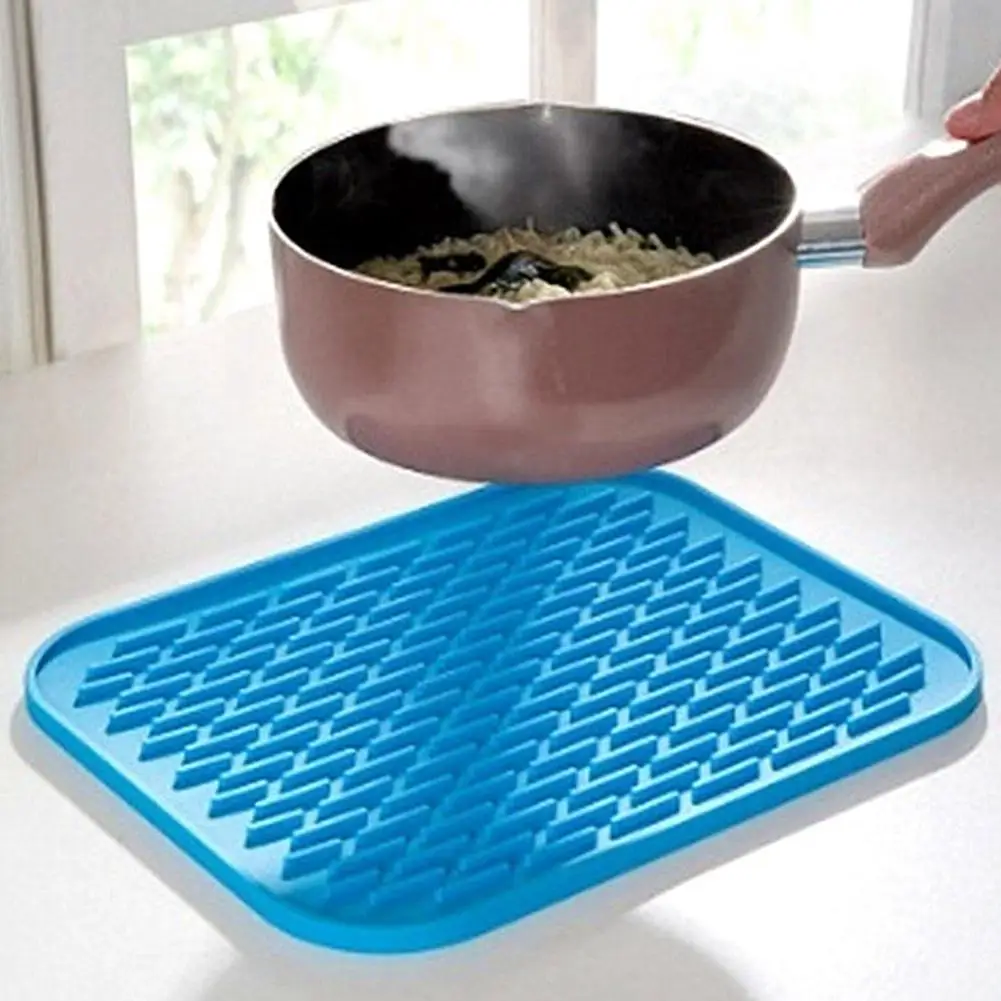 

Kitchen Silicone Heat Resistant Table Mat Non-slip Pot Pan Holder Pad Cushion Baking Liner Placemat Table Protector