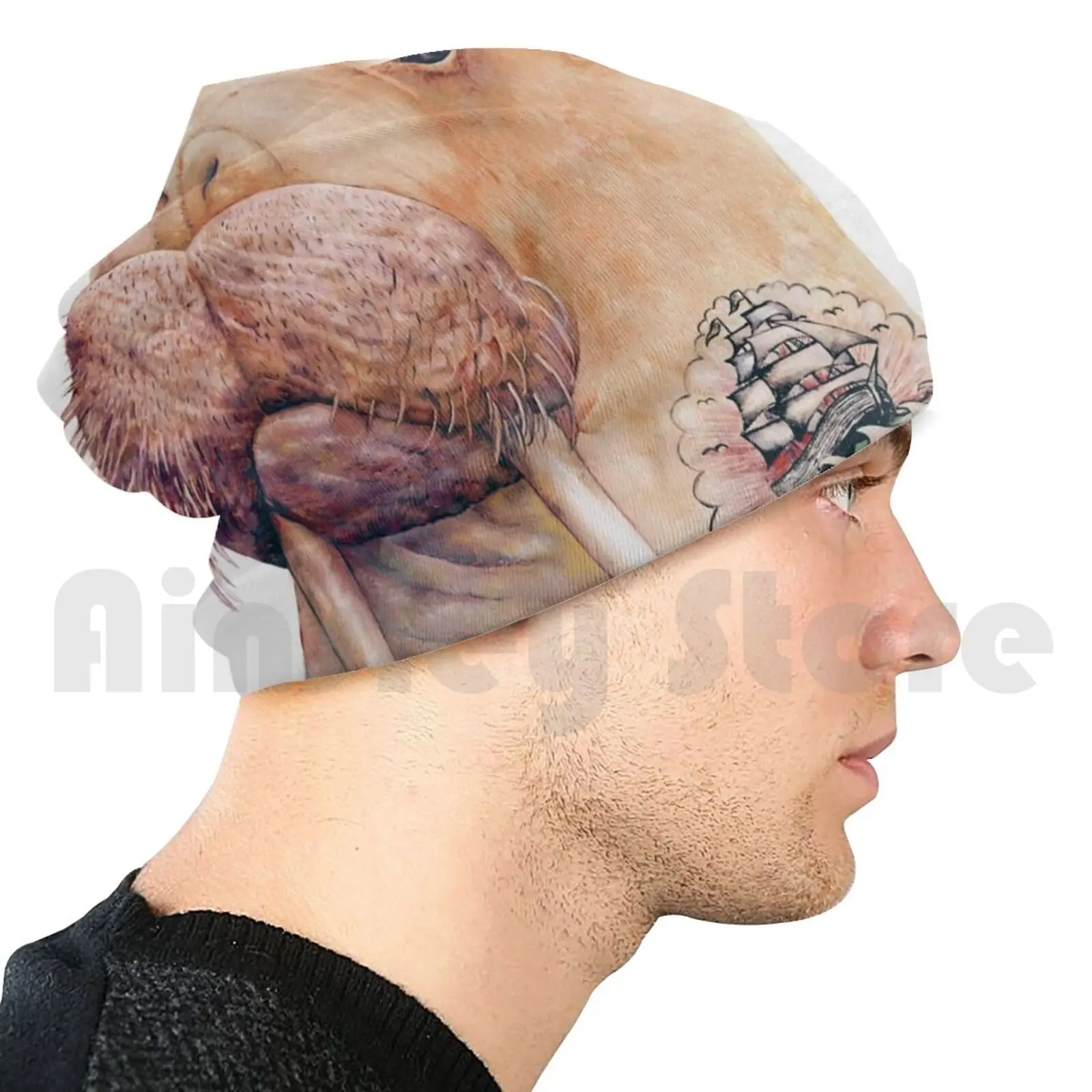 Татуированные шапки Walrus пуловер кепка удобная Татуировка татуировка со вспышкой