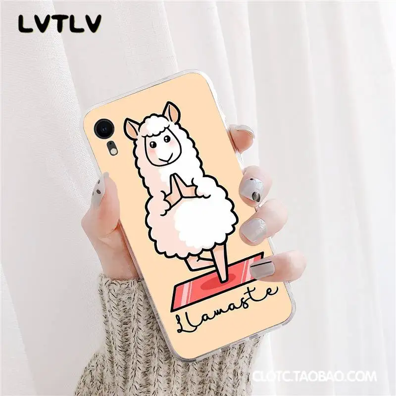 LVTLV лама альпакас животное ТПУ мягкий чехол для телефона iPhone 11 pro XS MAX 8 7 6 6S Plus X 5 5S SE