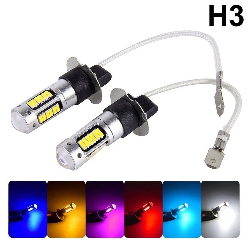 

2 шт., запасные лампы для противотуманных фар 30SMD 4014 H3