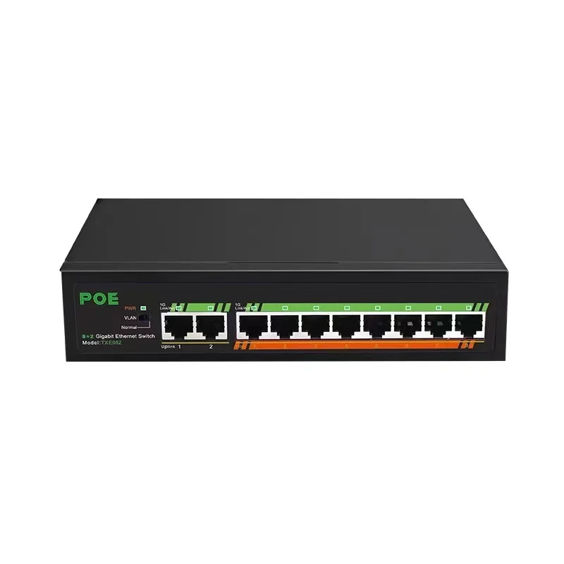 10-port Gigabit POE switch built-in power supply 120W IEEE 802.3 af/at Ethernet suitable for IP cameras/wireless AP/POE cameras