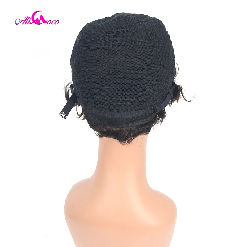 

Ali Coco Brazilian Curl Human Hair Wigs Glueless 4 inch Short Full Machine Wig Natural Color Remy Hair Wigs For Black Women