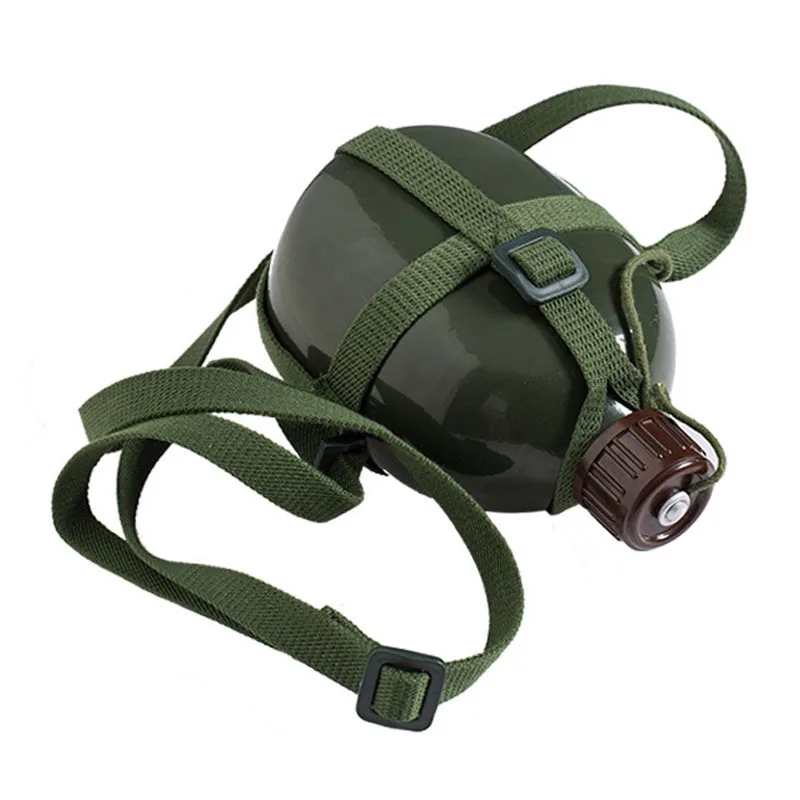 Алюминиевая военного стиля фляга 1/1.5/2/2.5/3л с портативным ремнем-футляром из нейлона для походов на открытом воздухе, езды на велосипеде.