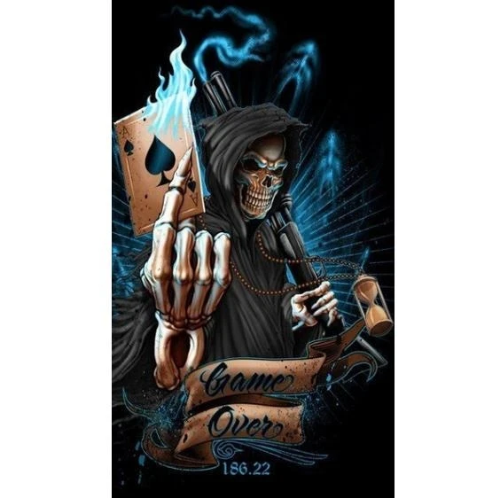 

Fashion New Round Diamond Embroidery Diy Hand Diamond Painting Cross Stitch Skull Skull 5d Rhinestone Color