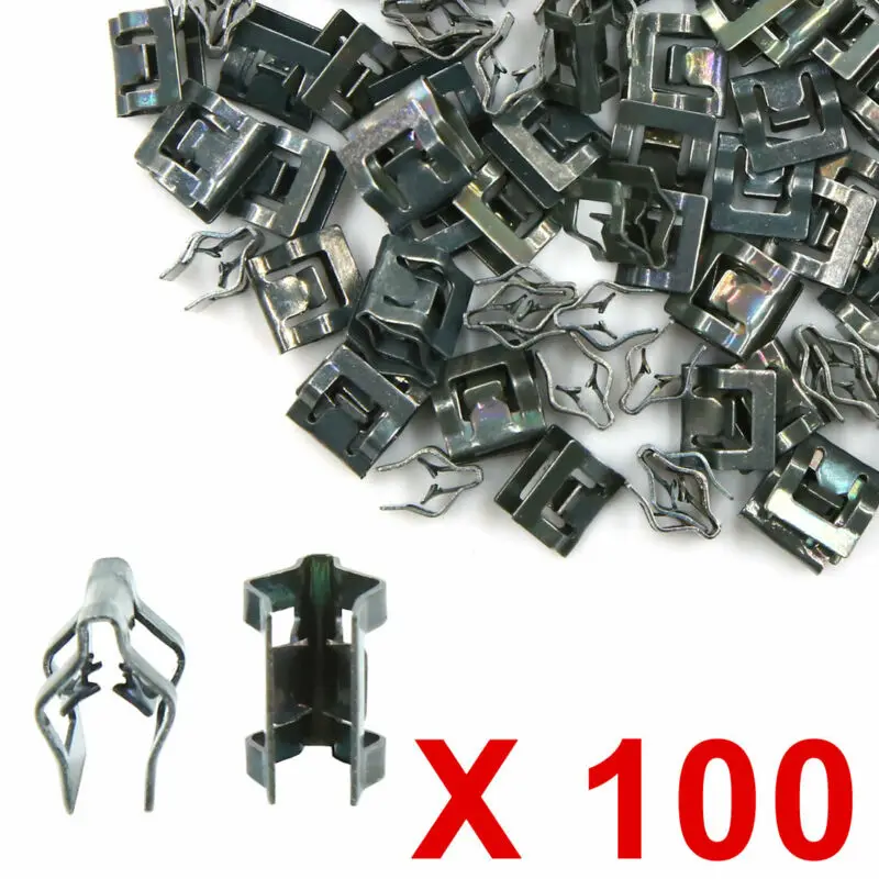 

100pcs Retainer Clips Black Rivets Set Trim Auto Console Dash Fastener