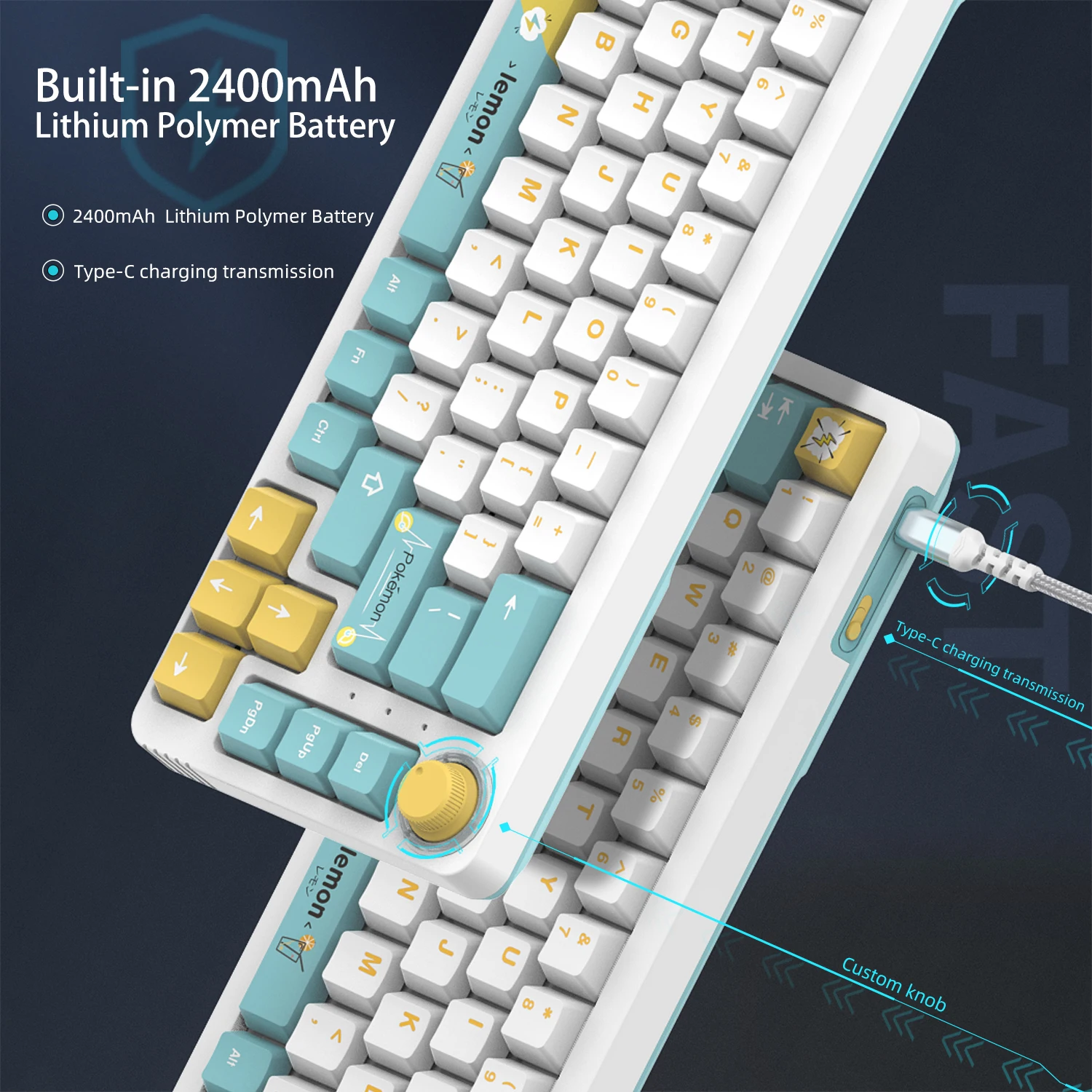 Механическая клавиатура WIANXP KT68/TM680 65% с морской солью лимоном светильник кой