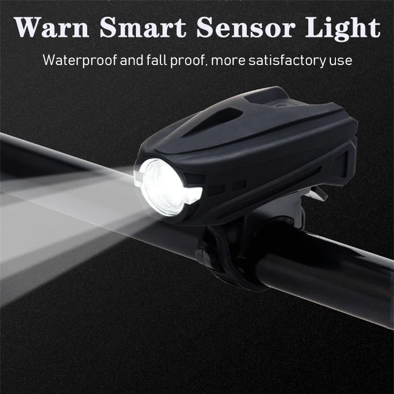 

New Bicycle Smart Sensor Headlight USB Charging Mountain Bike Front Light Outdoor Cycling Safety Warning Lamps Riding Equipment