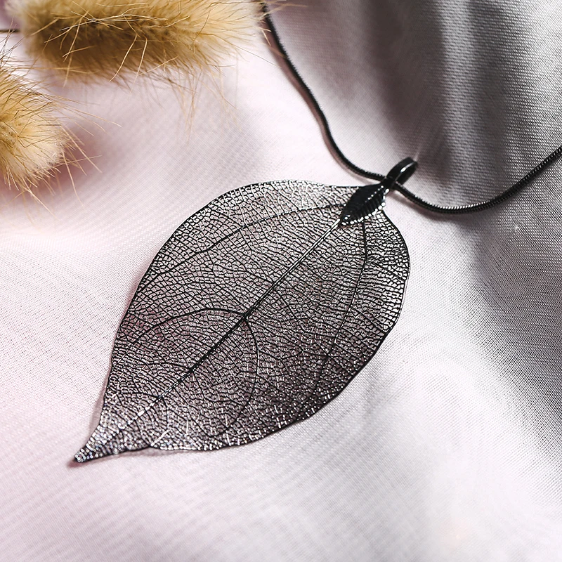 Женский свитер с листьями ожерелье подвеской в винтажном стиле подвеска