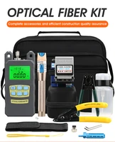 15pcsset ftth fiber optic tool kit with fiber cleaver 7010dbm optical power meter visual fault locator 5km