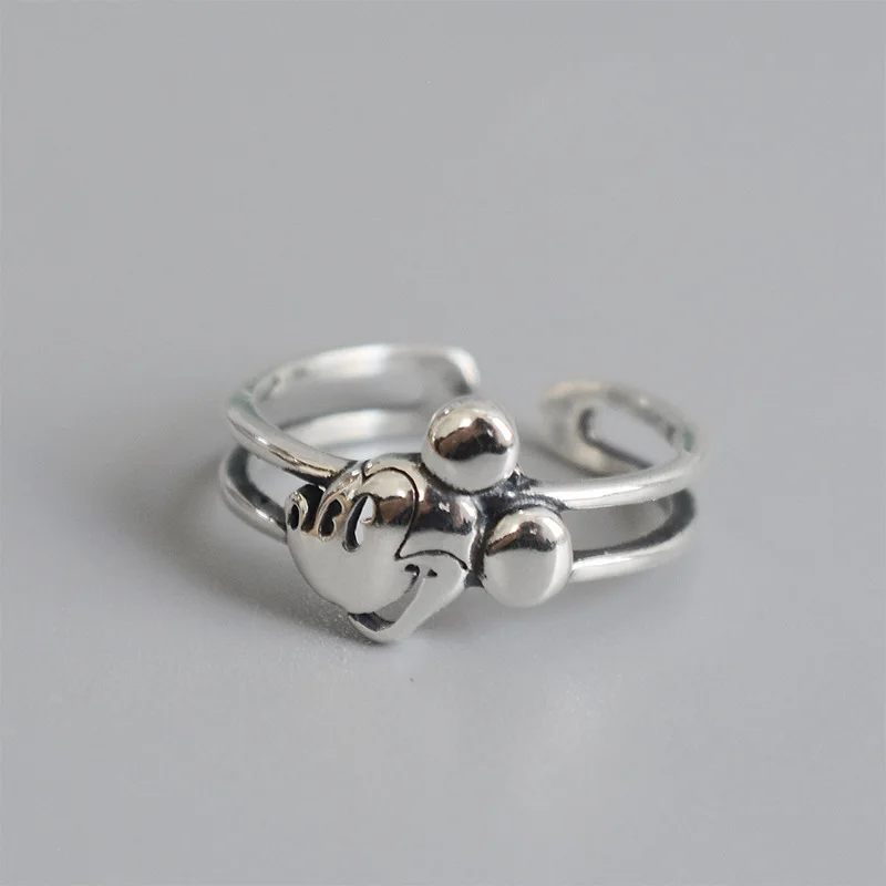 Disney стерлингового серебра с Микки Маусом ретро кольцо Очаровательные