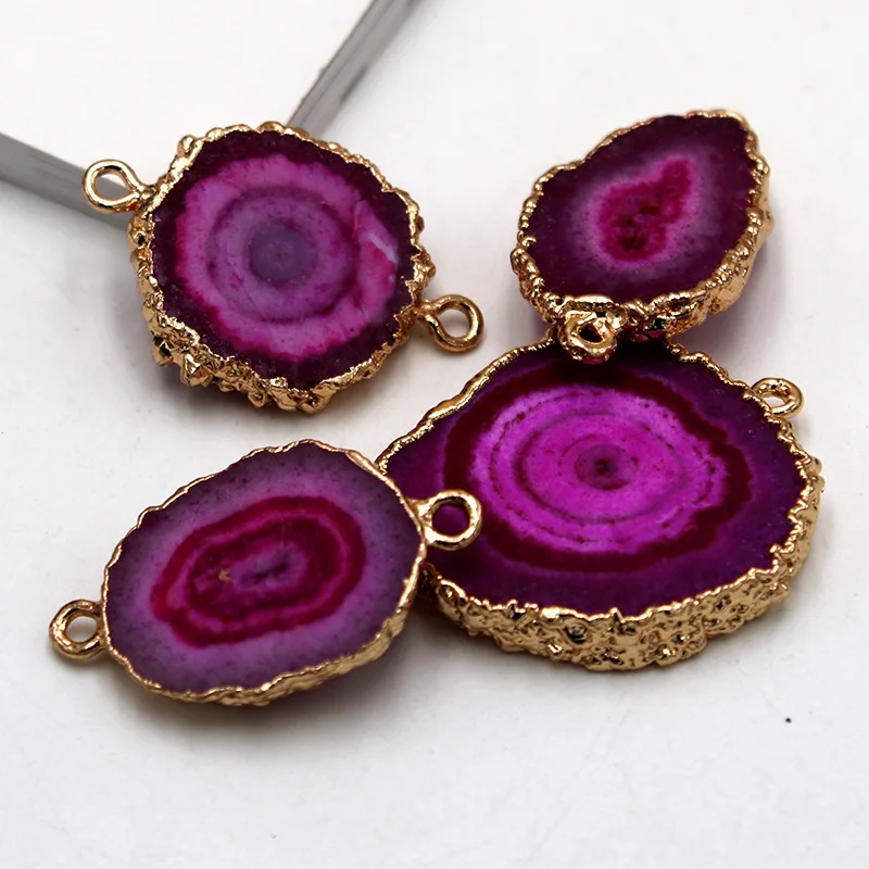 Соединитель из натурального кристалла с солнечным цветком двойное кольцо кулон