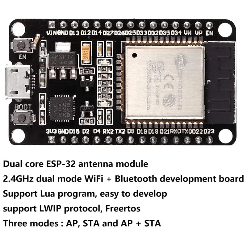 4 шт. ESP32 макетная плата ESP-32S микроконтроллер процессор интегрированный чип CP2102 WiFi