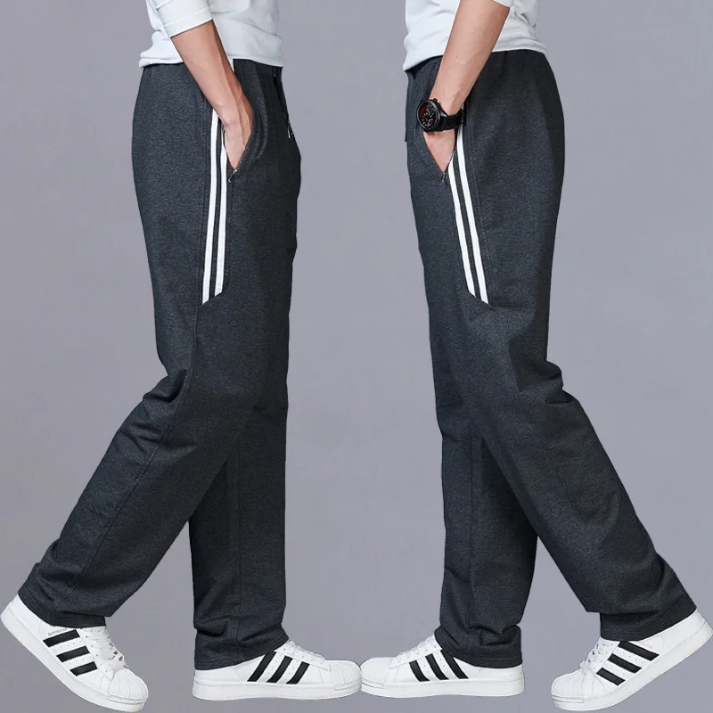 Мужские спортивные штаны для бега джоггеры прямые тренировочные брюки в полоску