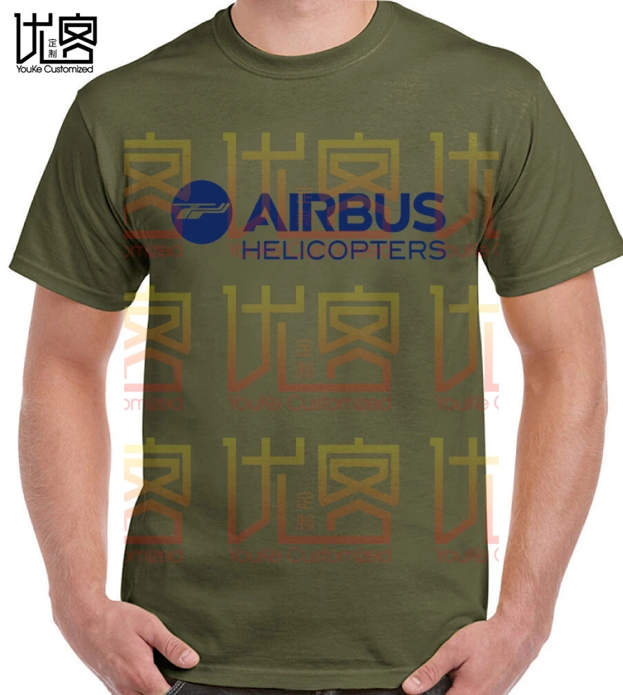 Airbus вертолеты логотип 2014 Футболка Топ Чистый хлопок Мужская футболка новый
