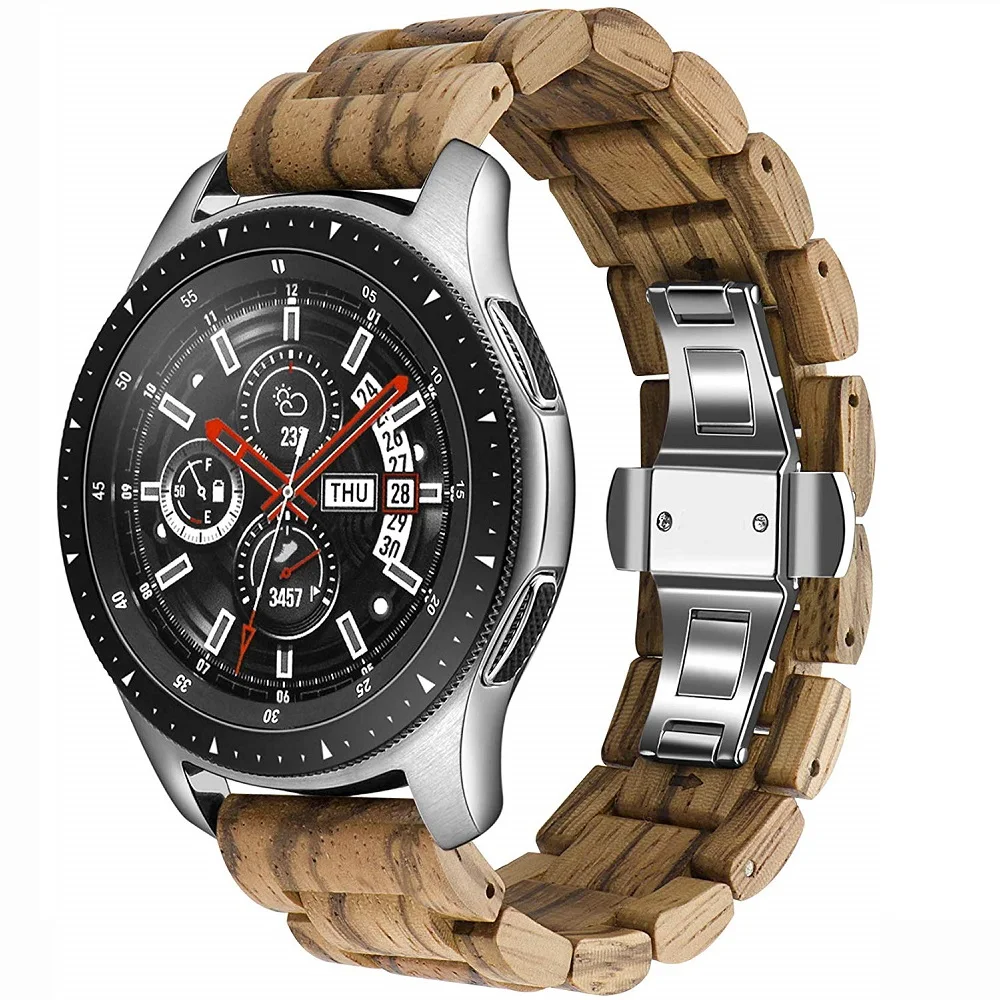 

20mm 22mm Pulseira For Samsung Galaxy watch active 2/Gear S3 frontier/amazfit bip watch band Wood Strap 46mm 42mm Bracelet belt