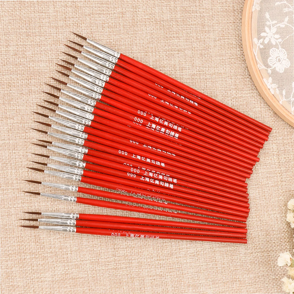 10 шт. нейлоновая кисть красный художественная ручка Краски щетка тонкой ручной ed