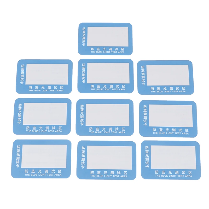 PVC Anti-Blue Light Test Card Glasses UV Accessories Blue Detection Generator And Temp 10pc | Инструменты