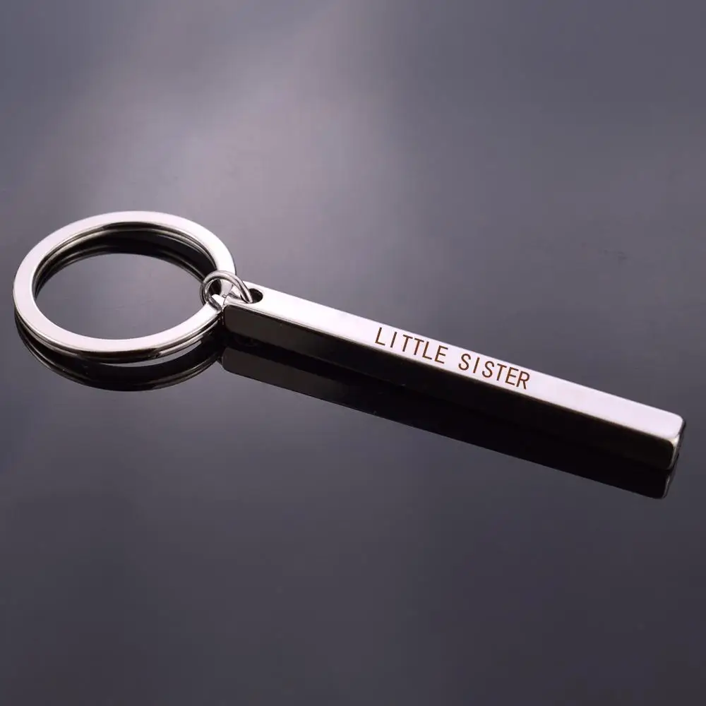 Брелок для ключей сестры простой дизайн гравировка слова сестра большая средняя