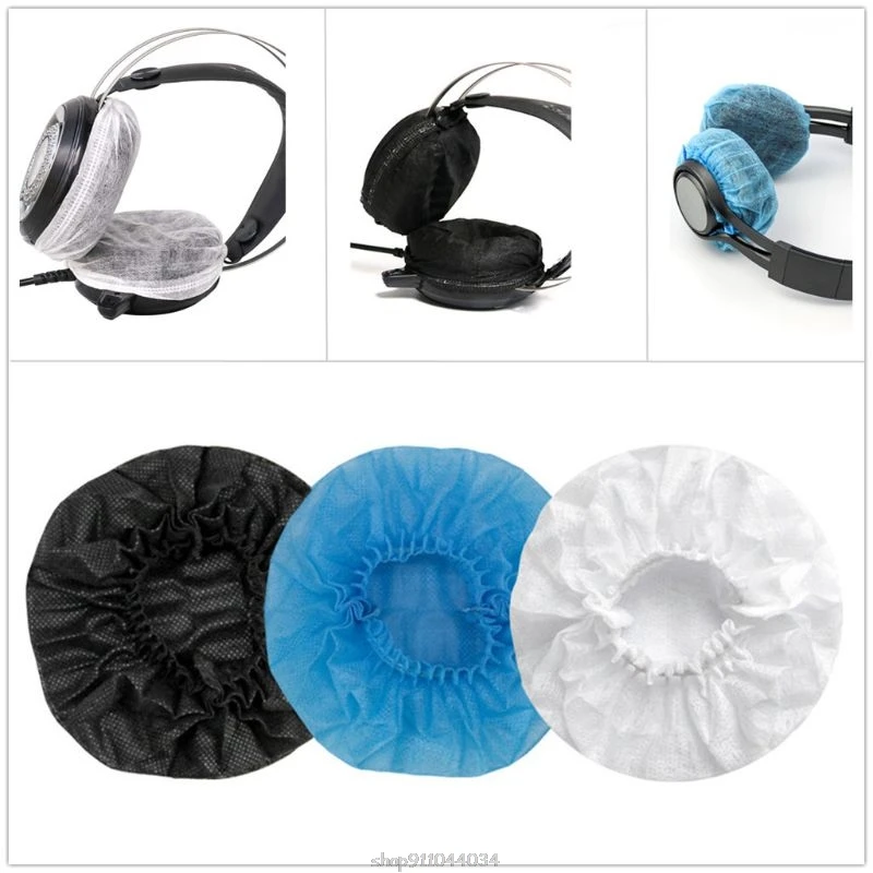 

Disposable Headphone Cover Non Woven Hygienic Dustproof Sweatproof Stretchable Ear Pad Internet cafe Headset Accessories Ja22 21