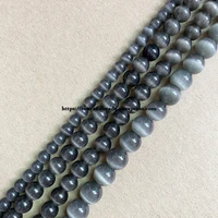 2lots more 10 off natural moon stone dark grey cat eye 15 round loose beads 4 6 8 10 12mm pick size for jewelry making diy